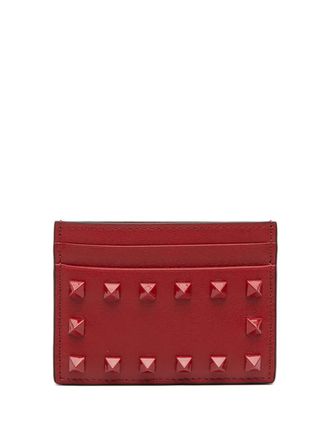 Valentino Garavani 2018-2025 Leather Rockstud card holder - Red