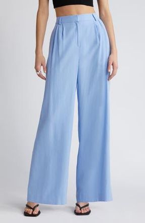 Open Edit High Waist Wide Leg Trousers in Blue Hydrangea at Nordstrom Rack, Size 4
