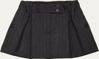 Prada Chevron Pleated Mini Skirt