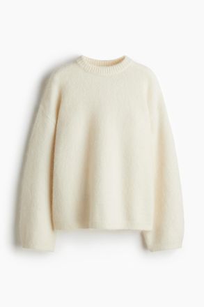 H&M Oversized Pullover aus Mohairmix - White