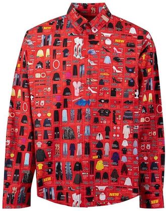 Balenciaga Multicolor Cotton Pattern Mens Shirt