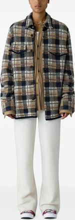 Guest In Residence Check Wool Shirt - Camel