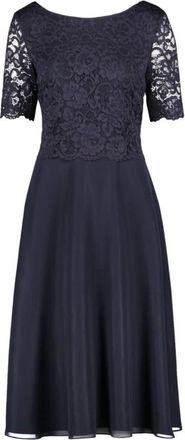 Vera Mont Midi Jurken - Dames - Casual kleedjes - Blauw - 5XL - Polyester - Kleedjes