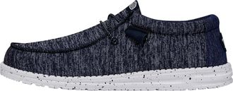 HeyDude Mens Wally Sport Knit - Casual Slip-On Shoes - Moccasin Style, Blue, 5 UK