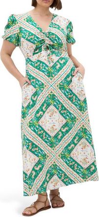 City Chic Aliya Floral Print Maxi Dress in Prairie Scarf at Nordstrom, Size 10W