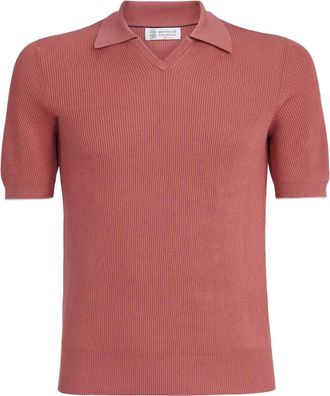 Brunello Cucinelli T-shirt a coste - Rosso