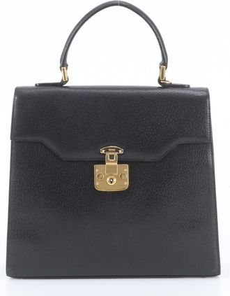 Gucci Black Leather Handbag Tote Bag (Pre-Owned)