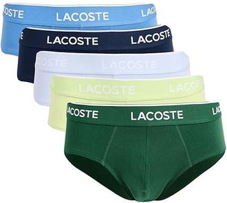 Lacoste 5-Pack Cotton Stretch Briefs Mens Underwear Blue/Green : XL (EUR 7), Cotton/Elastane/Jersey