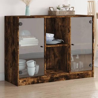 Berkfield Home Sideboard Smoked Oak 102x37x75.5 cm Engineered Wood in Brown