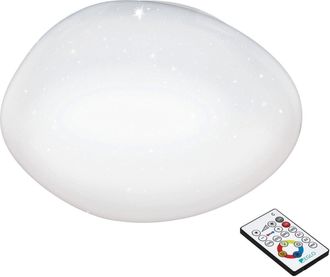Loops Wall Flush Ceiling Light White Shade White Plastic With Crystal Effect LED 21W