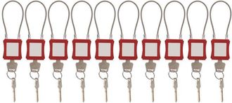OEM Cerraduras De Seguridad, 10 Juegos De Cerraduras El&eacute;ctricas Con Cable De Acero Y Llave Maestra, Candados Con Llave Con Etiquetas Borrables, Cerraduras