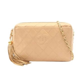 Chanel Pre-owned Matelasse Lambskin Shoulder Bag - Dames - Pre-owned - Beige - Maat: ONE Size Leer
