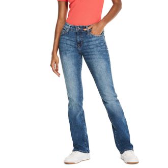 A&eacute;ropostale Aeropostale Womens Aero Mid Rise Bootcut Jean, Medium Wash, 12