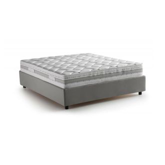 Talamo Italia Talamo Italia - Cama Matrimonial Gioia, Cama Contenedor Con Revestimiento De Tela, 100% Made In Italy, Apertura Frontal, Con Colch&oacute;n Cm 140x200 Inclui
