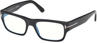 Tom Ford Glasses, unisex, Black, Size: 54 MM Blue Block Rectangular Opticals