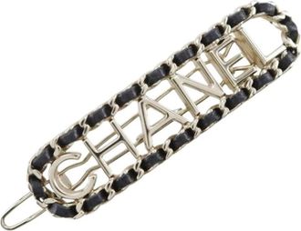Chanel Pre-owned Leren Haaraccessoire - Dames - Vintage Accessoires - Zwart - ONE Size - Leer - Vintage
