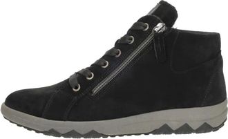 Waldl&auml;ufer H-Teresa Veterschoenen Hoog - Dames - Sneakers - Zwart - 38 1/2 EU - Leer - Schoenen