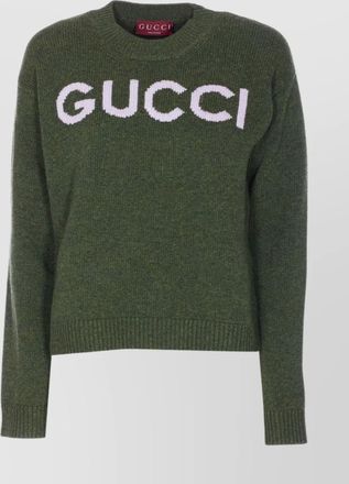Gucci crewneck long sleeve ribbed knit sweater