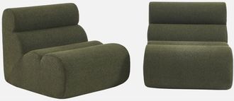 Sweeek Sofá modular en borreguito texturizado, 2 plazas