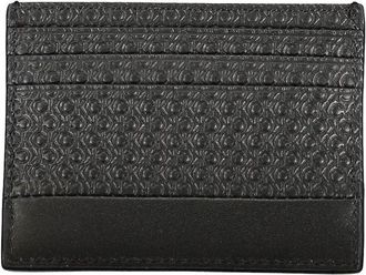Calvin Klein Jacquard Polyurethane Card Case - Black