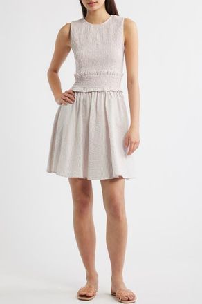 FRNCH Antonietta Smocked Sleeveless Minidress in Rose Pale at Nordstrom, Size X-Large