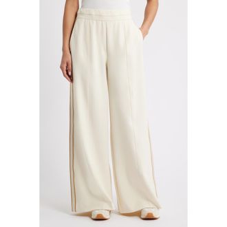 Wit & Wisdom Skyrise Pintuck Palazzo Pants in Ecru at Nordstrom, Size X-Large