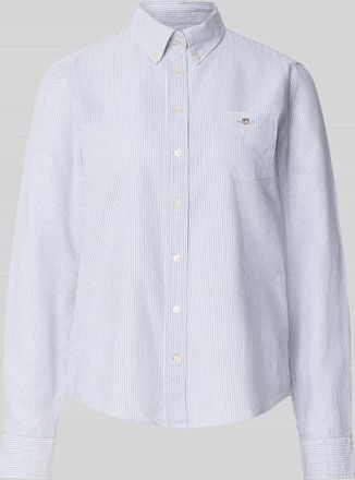 GANT Hemdbluse mit Button-Down-Kragen und Sportmanschetten in Hellgruen, Größe 34