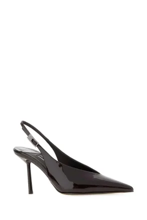 Le Silla Womens Clivage Slingback Heel Black Leather