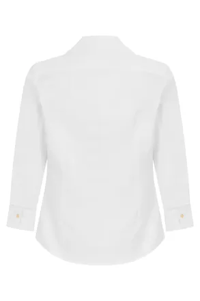 Elisabetta Franchi Cotton V-Neck Blouse - White