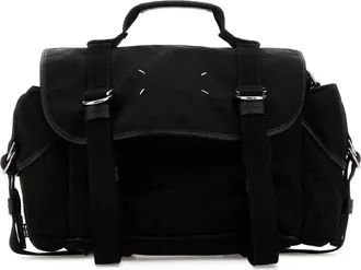 Maison Margiela Black Canvas Messenger Handbag