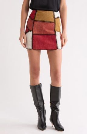 Matty M Patchwork Miniskirt in Brick at Nordstrom Rack, Size X-Large