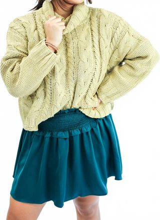 Love Tree Snow Retreat Turtleneck Sweater In Honey