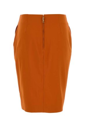 Saint Laurent Womens Orange Stretch Viscose Blend Skirt Abricot Gonne