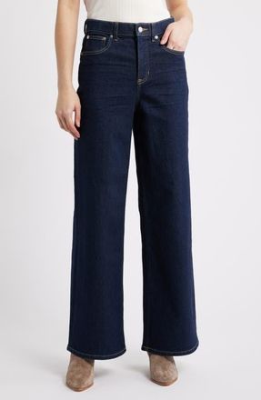 Spanx SPANXshape Authentic 360 High Waist Wide Leg Jeans in Marina Wash at Nordstrom, Size X-Large