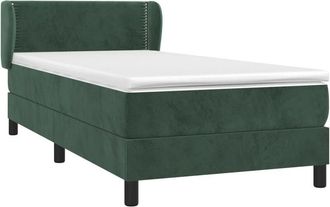 vidaXL Cama Box Spring Con Colch&oacute;n Terciopelo Verde Oscuro 90x200 Cm Vidaxl
