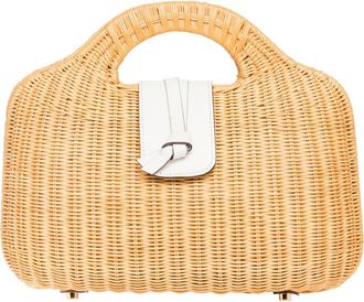 Raf&eacute; New York Gen Cut Out Handle Clutch in White/natural at Nordstrom, Size Medium