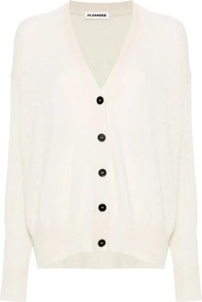 Jil Sander V-hals vest met knoopsluiting van kasjmier - Dames - Vesten - Wit - S - Kasjmier - Truien & Vesten
