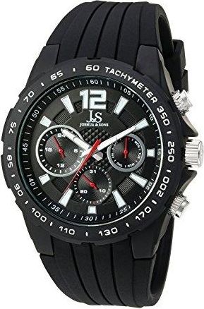 Joshua & Sons Quartz Black Dial Black Silicone Mens Watch JX126BK