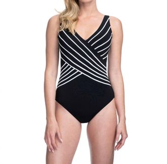 Gottex Mock Surplice One Piece Swimsuit In Got Embrace Black