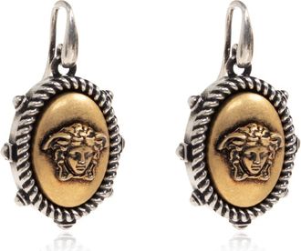 Versace Tivoli Oorbellen - Dames - Oorbellen - Grijs - ONE Size - Leer - Accessoires