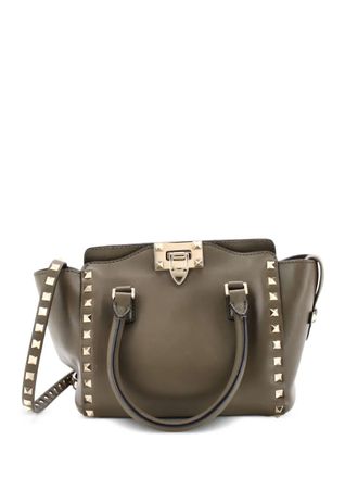 Valentino Garavani Rockstud Rigid Leather Small tote bag - Brown