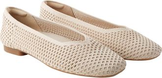 Vivaia Margot 2.0 Square-Toe V-Cut Flats in Almond Mesh at Nordstrom, Size 6.5