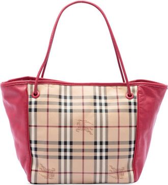 Burberry Pre-owned Burberry Small Haymarket Check Coated Canvas and Calfskin Canterbury Tote Ladies LHO284NKYZCVHKXH