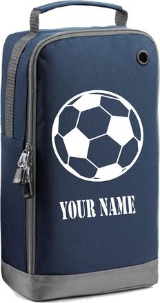 Generic Personalised Custom Football Boot Bag Boys Girls Footy Any Name Kids Sports PE Kit (French Navy)