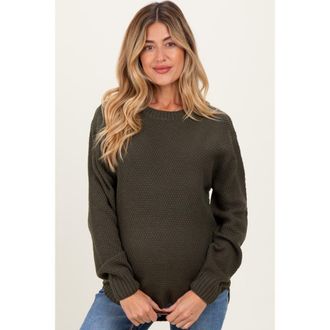 Pinkblush Knit Pullover Sweater in Olive Green at Nordstrom, Size Medium