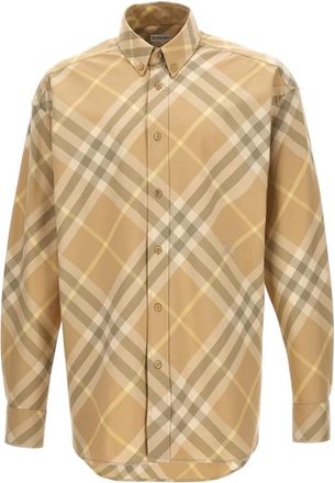 Burberry Heren, Overhemden, Beige, Maat: XL Katoen