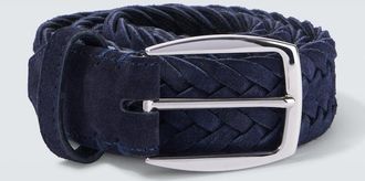 Brioni Braided suede belt