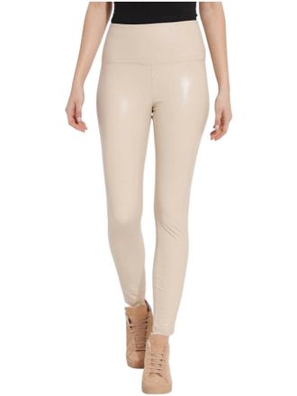 Lyss&eacute; Theodora Textured Leather Leggings In Bisque