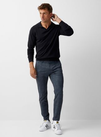 Only & Sons Mens Mark heathered check pant Tapered fit