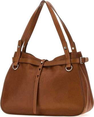 Miu Miu Womens Caramel Leather Shoulder Bag Cognac Calf